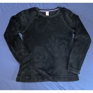 So Intimates Black‎ Fuzzy Fleece Long Sleeve Pullover Top Women Size Small
